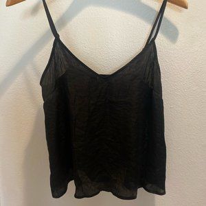 Black Satin Tank Top